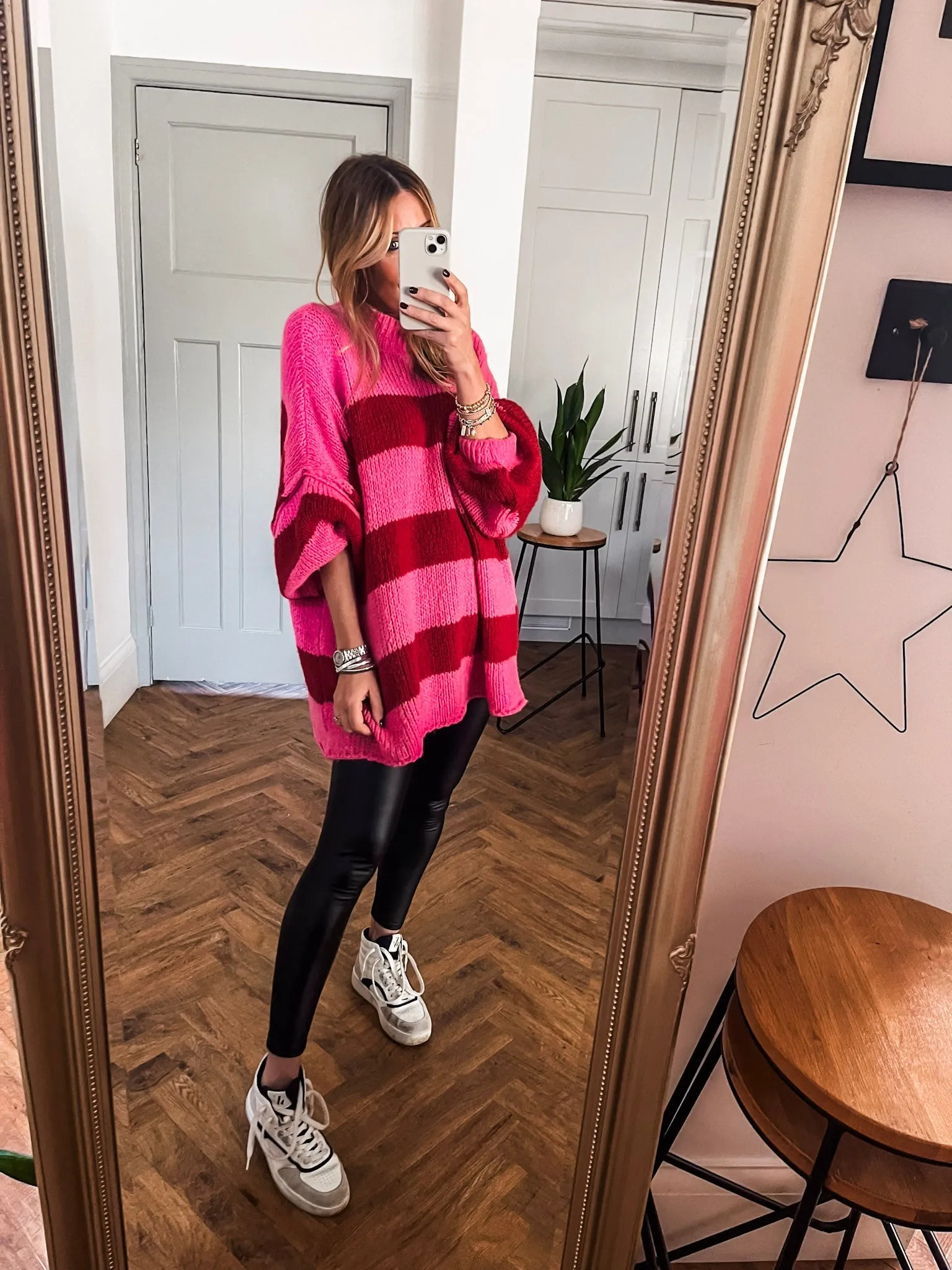 Oversized Striped Knit Jumper
