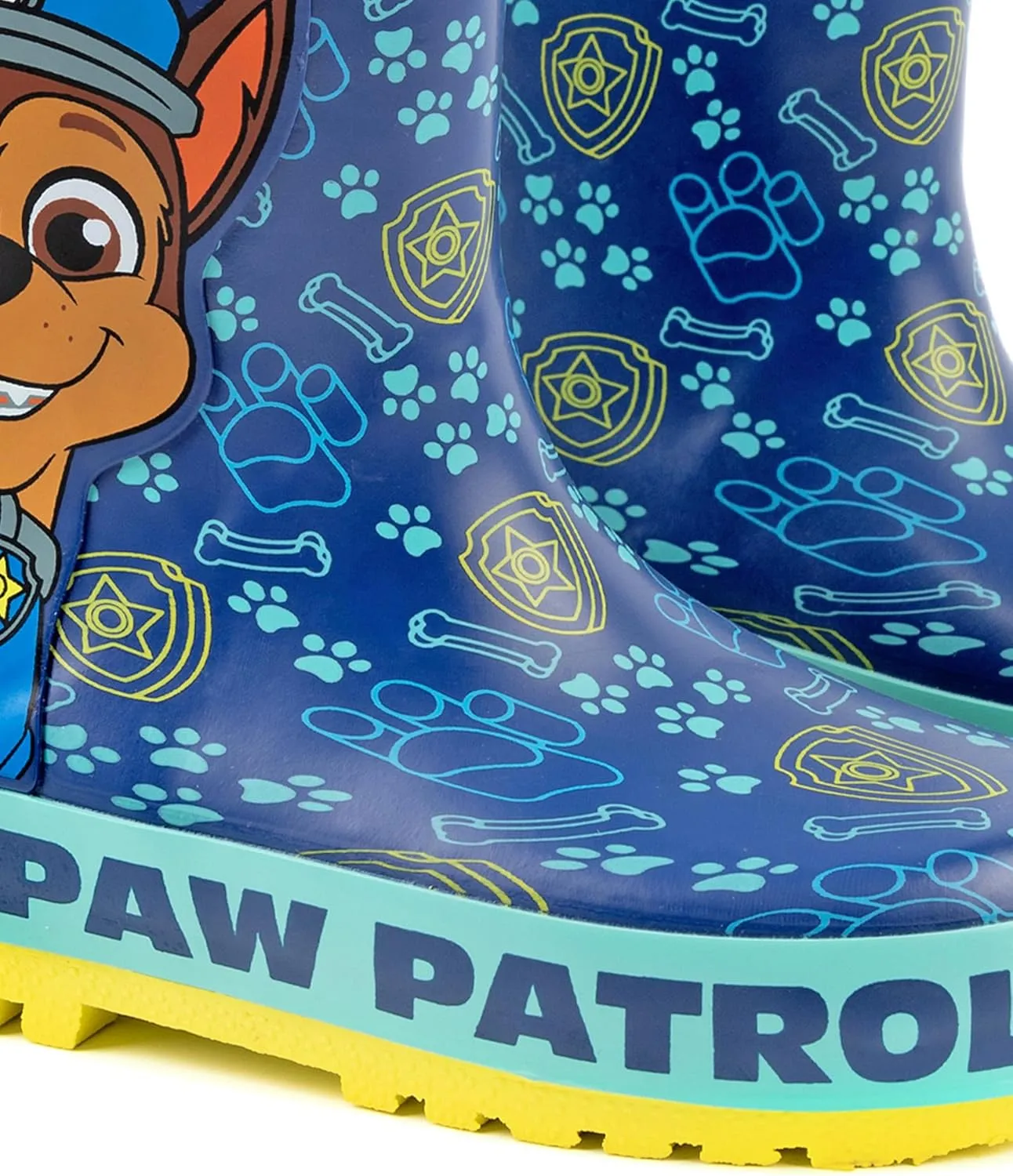 Paw Patrol Boys Wellys | Blue Rain Wellington Boots for Kids | Chase the Rescue Pup Cartoon Police Dog Fun