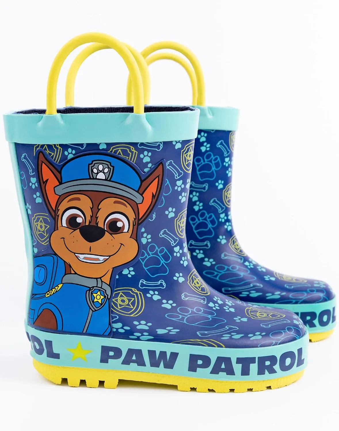 Paw Patrol Boys Wellys | Blue Rain Wellington Boots for Kids | Chase the Rescue Pup Cartoon Police Dog Fun