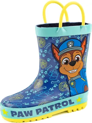 Paw Patrol Boys Wellys | Blue Rain Wellington Boots for Kids | Chase the Rescue Pup Cartoon Police Dog Fun