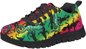 Pinupub Boys Colorful Sneakers Personalized Pretty Cool Comfort Practical Non Slip Lace-up Shoes for Running Walking