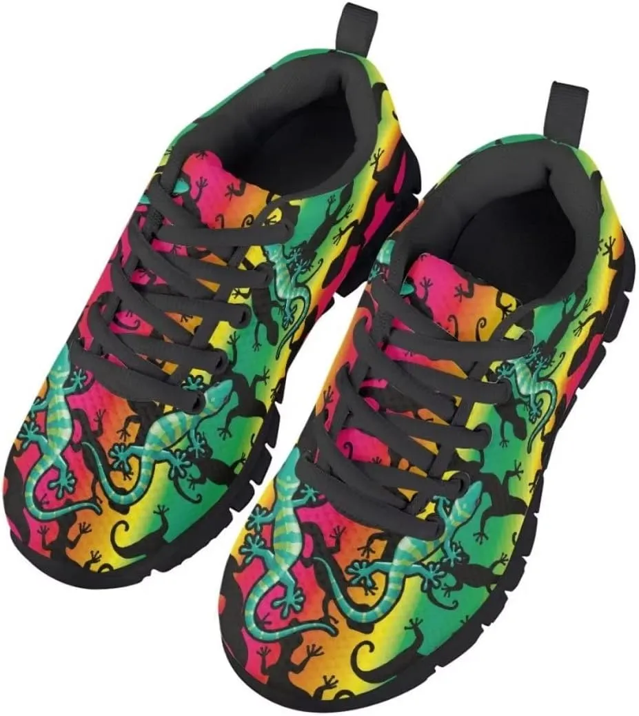 Pinupub Boys Colorful Sneakers Personalized Pretty Cool Comfort Practical Non Slip Lace-up Shoes for Running Walking