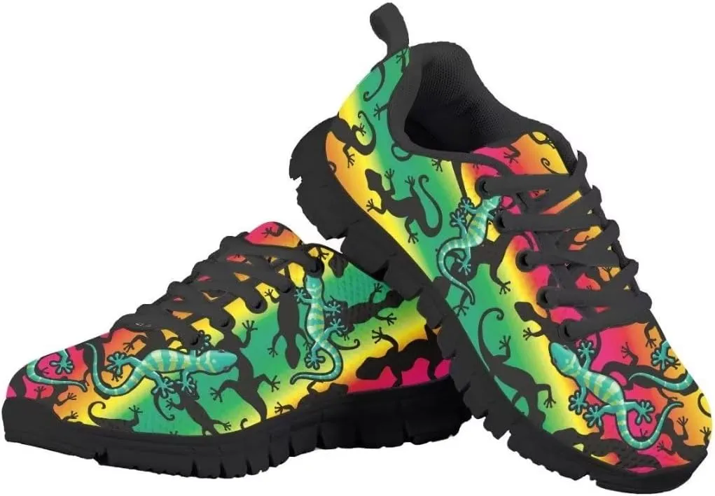 Pinupub Boys Colorful Sneakers Personalized Pretty Cool Comfort Practical Non Slip Lace-up Shoes for Running Walking