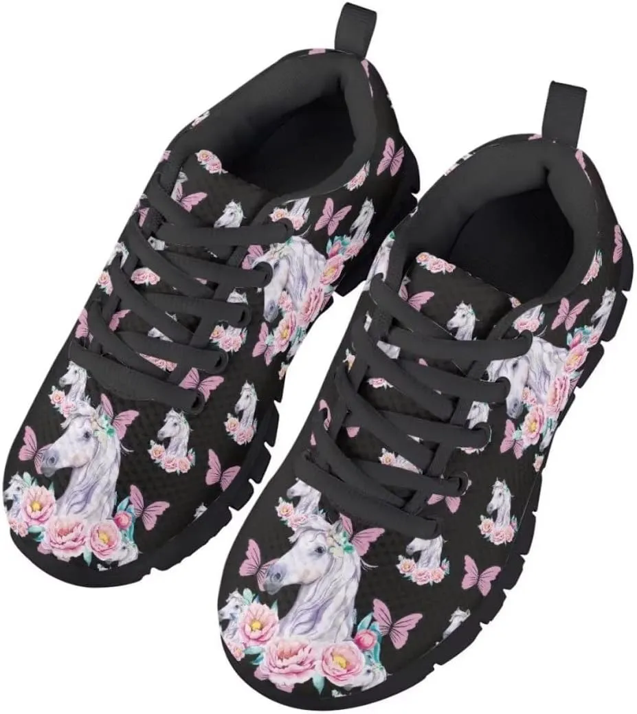 Pinupub Boys Colorful Sneakers Personalized Pretty Cool Comfort Practical Non Slip Lace-up Shoes for Running Walking