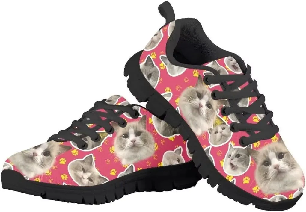Pinupub Boys Colorful Sneakers Personalized Pretty Cool Comfort Practical Non Slip Lace-up Shoes for Running Walking