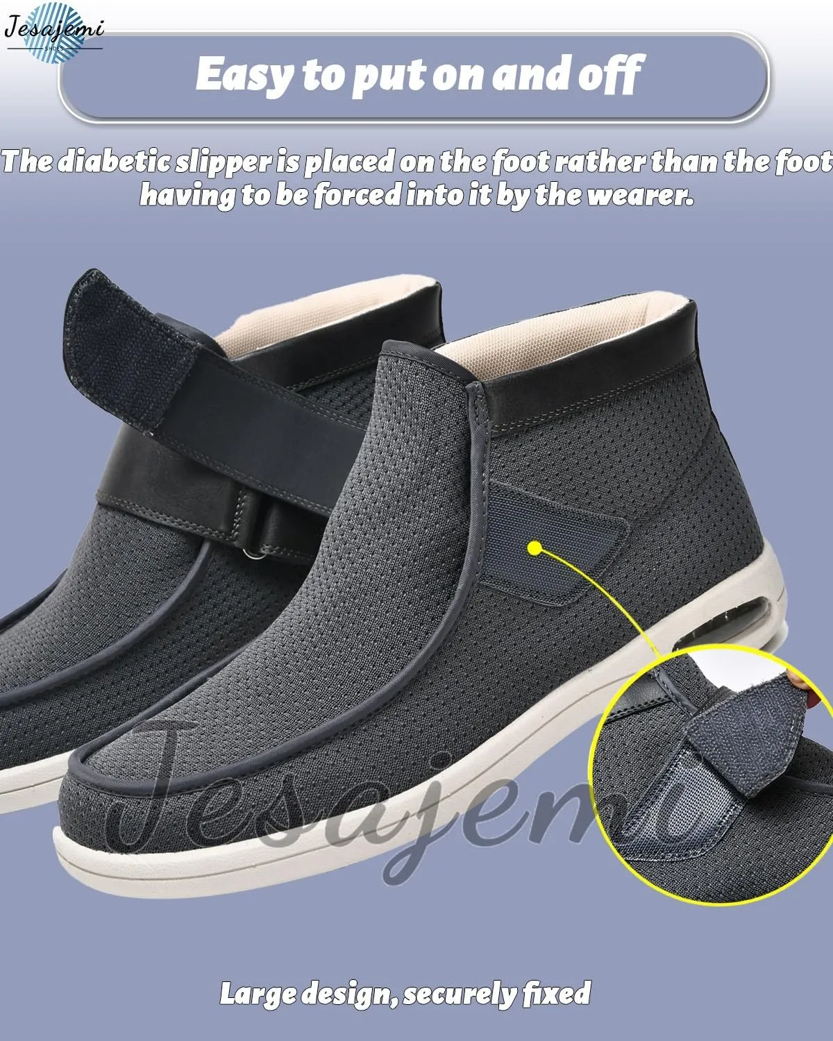 Plantar Fasciitis Shoes for Men Orthopedic Slippers Memory Foam Extra Wide Sandals Diabetic Boots Adjustable Non-Slip Ankle boots Outdoor shoes for Swollen Feet