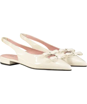 PRETTY BALLERINAS Cream Slingback Ballerina Clementine Flat Shoes UK 4 EU 37 