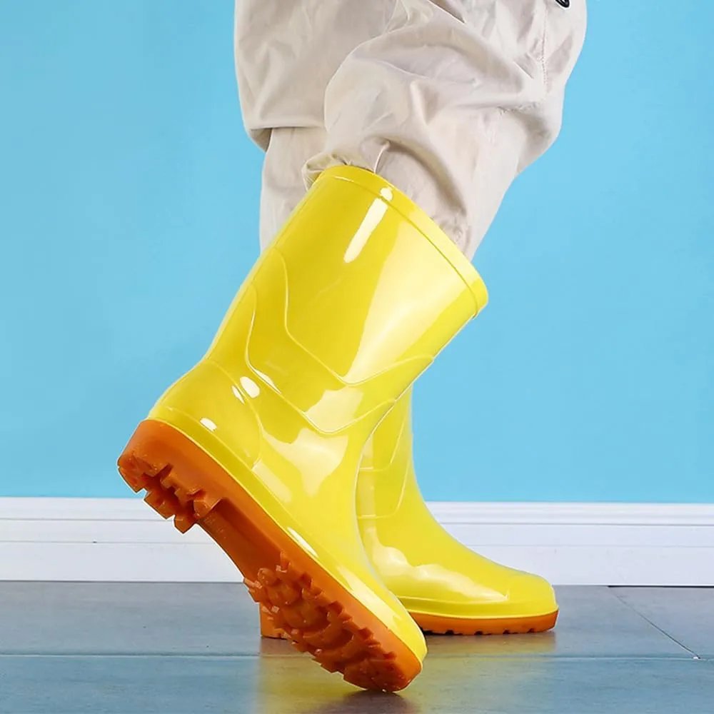 Rain Boots for Women Waterproof Garden Ankle Shoes Anti-Slipping White Chelsea Rainboots Soft Resistant Footwear