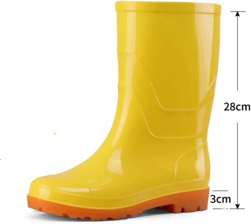Rain Boots for Women Waterproof Garden Ankle Shoes Anti-Slipping White Chelsea Rainboots Soft Resistant Footwear