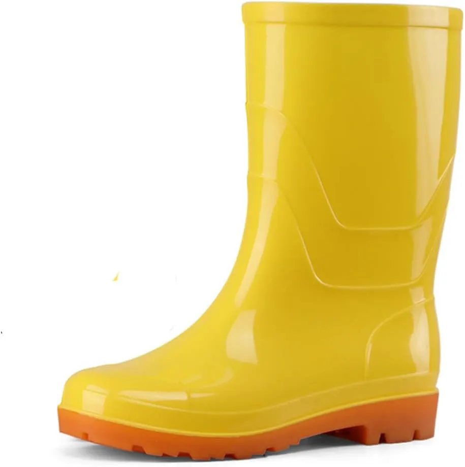 Rain Boots for Women Waterproof Garden Ankle Shoes Anti-Slipping White Chelsea Rainboots Soft Resistant Footwear