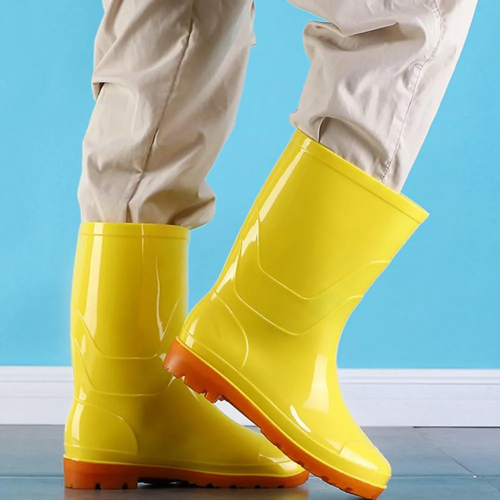 Rain Boots for Women Waterproof Garden Ankle Shoes Anti-Slipping White Chelsea Rainboots Soft Resistant Footwear