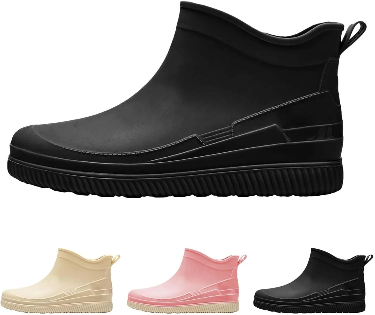 Rain Boots Women Comfortable Mens Grounded Footwear Womans Black Booties Casual Barefoot Shoes Waterproof Rain and Garden Shoe for Women Outdoor Chelsea Boots