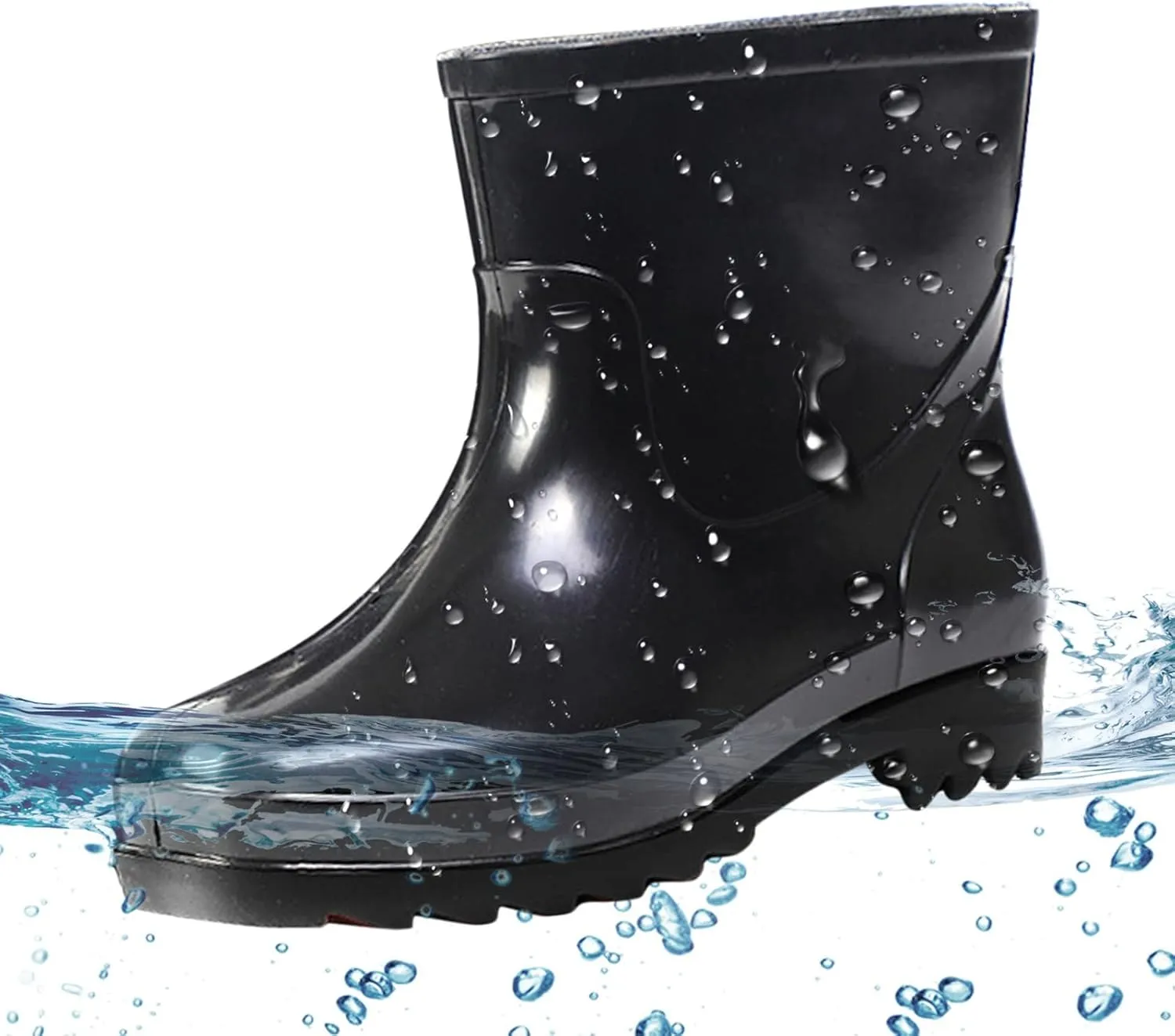 Rain Boots Women Wide Calf Mens Grounded Footwear Booties with Heel Non Slip Work Barefoot Shoes Waterproof Rain and Garden Shoe for Women Outdoor Wide Calf Boots