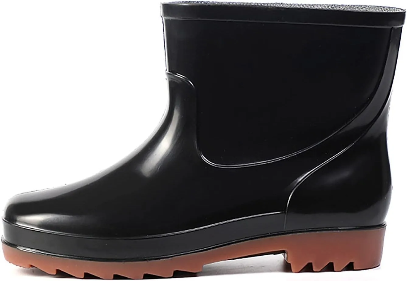 Rain Boots Women Wide Calf Mens Grounded Footwear Booties with Heel Non Slip Work Barefoot Shoes Waterproof Rain and Garden Shoe for Women Outdoor Wide Calf Boots