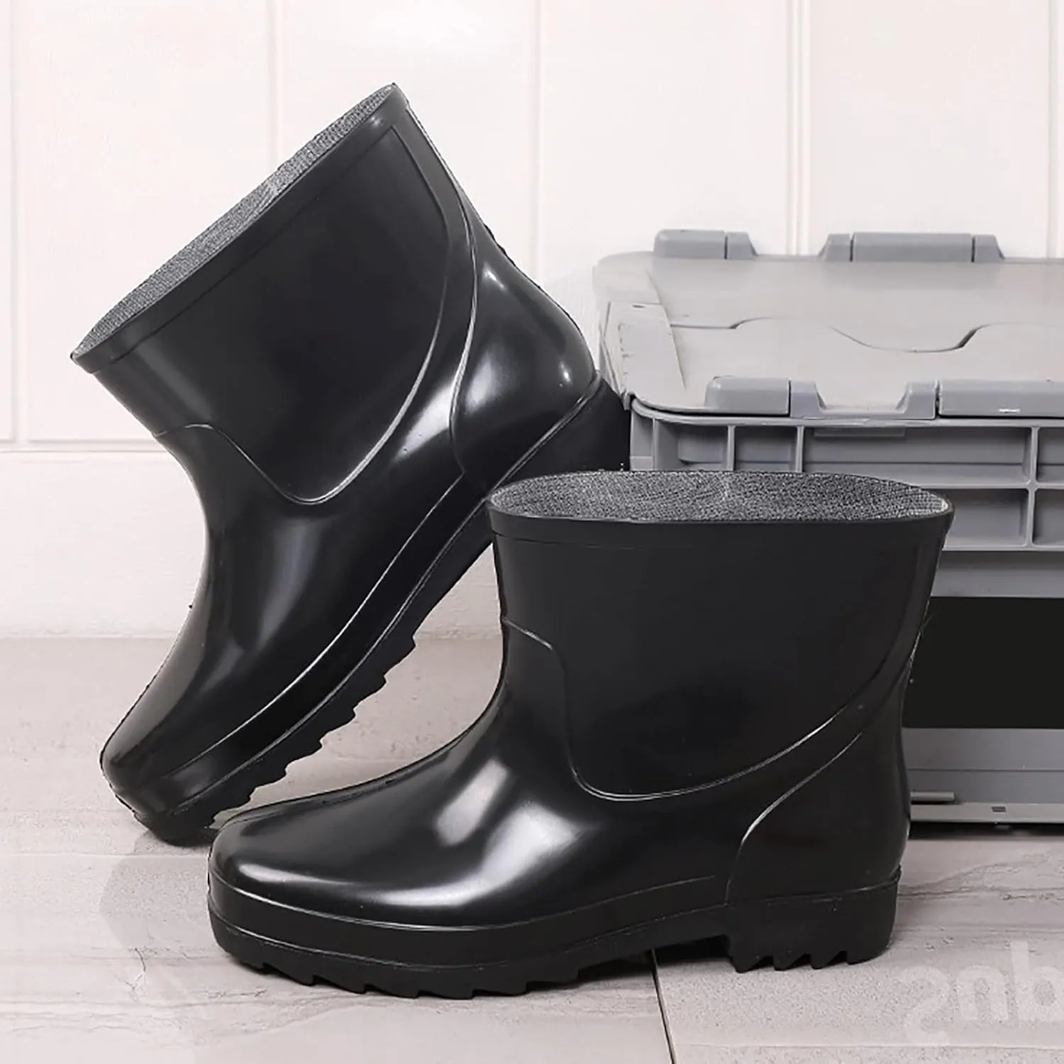 Rain Boots Women Wide Calf Mens Grounded Footwear Booties with Heel Non Slip Work Barefoot Shoes Waterproof Rain and Garden Shoe for Women Outdoor Wide Calf Boots