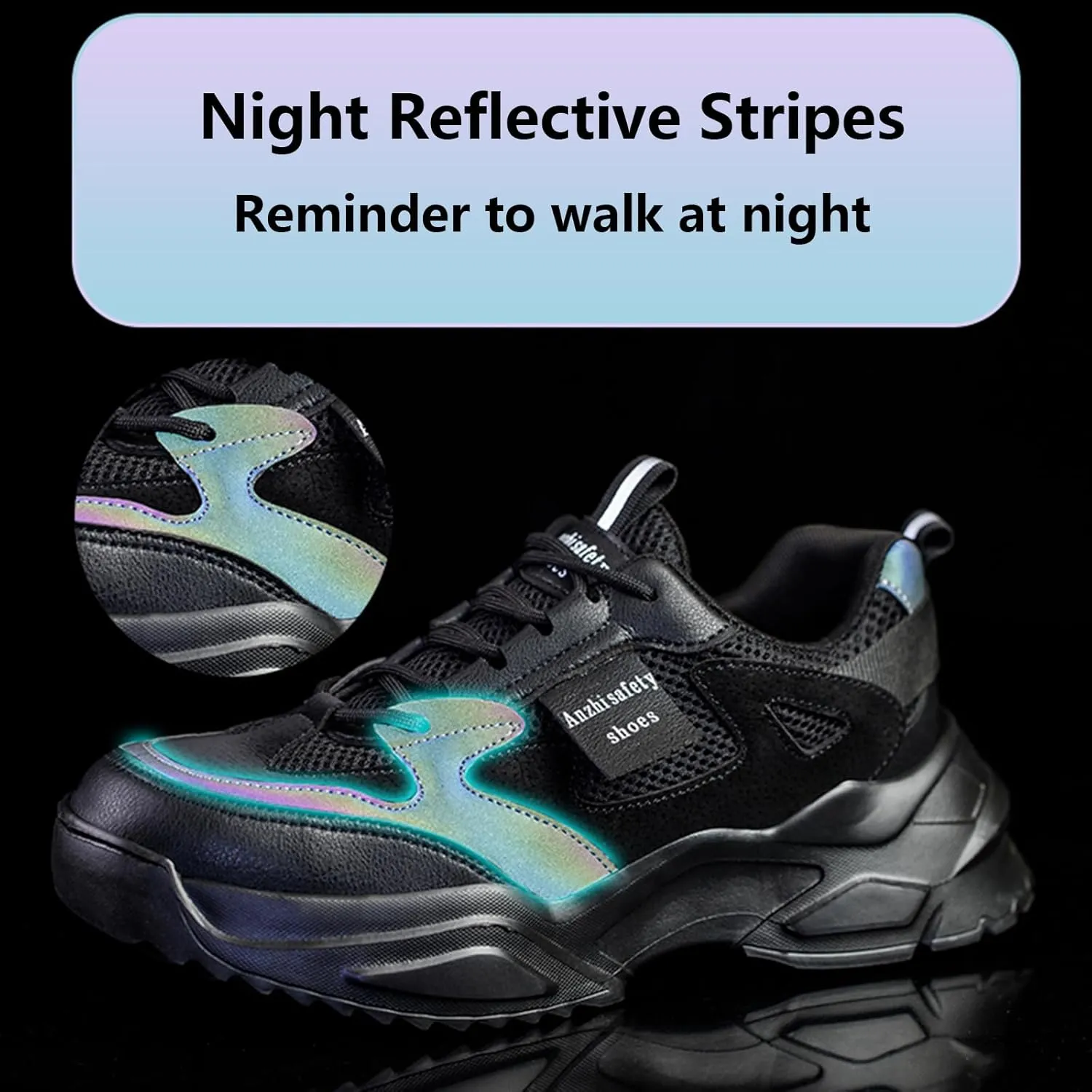 Safety Shoes Steel Toe Cap Shoes for Men Lightweight Work Boots Non Slip Construction Puncture Proof Shoes