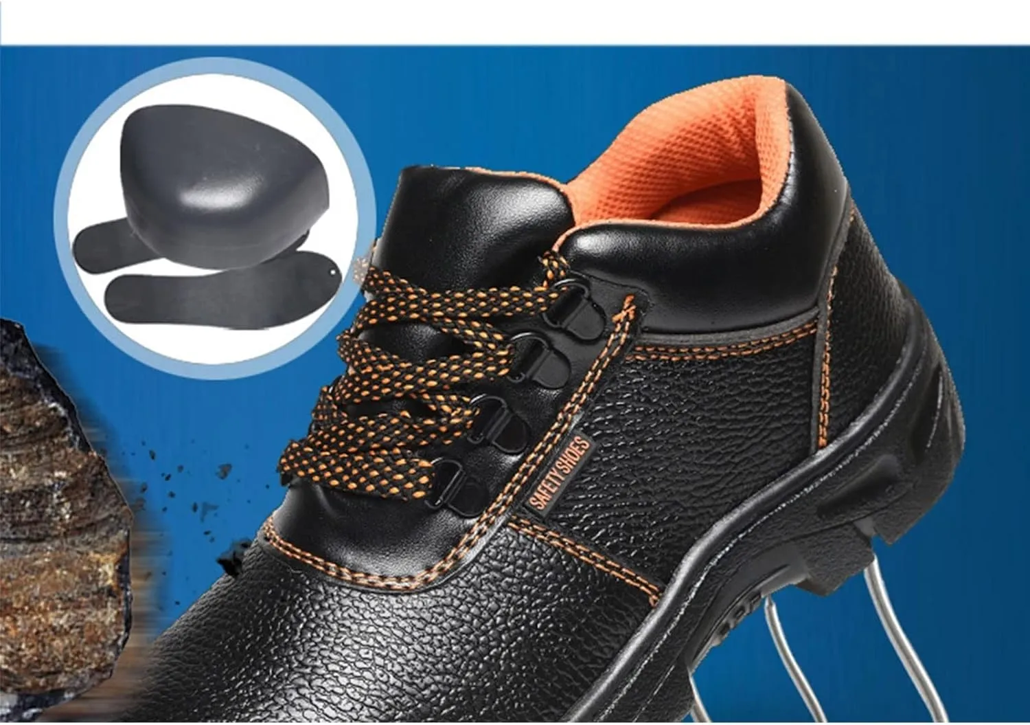 Safety Shoes Trainers Mens Women Lightweight Breathable Work Shoes Steel Toe Cap (Color : Black, Size : 6.5 US)