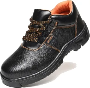 Safety Shoes Trainers Mens Women Lightweight Breathable Work Shoes Steel Toe Cap (Color : Black, Size : 6.5 US)