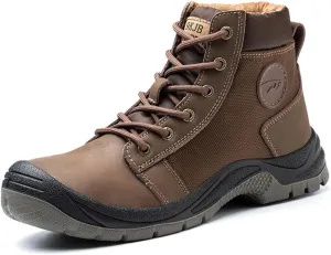 Safety Shoes Work Shoes Men Women Lightweight Safety Trainers with Steel Toe Caps (Color : Brown, Size : 6.5 US)