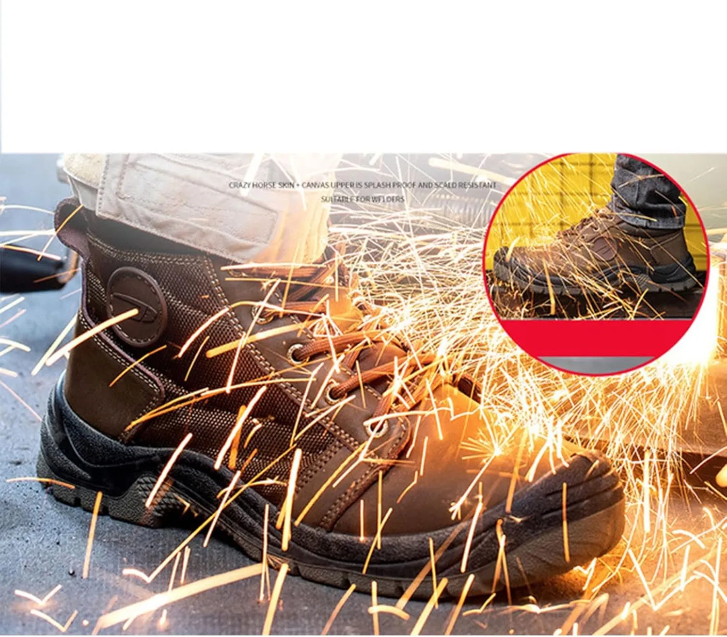 Safety Shoes Work Shoes Men Women Lightweight Safety Trainers with Steel Toe Caps (Color : Brown, Size : 6.5 US)