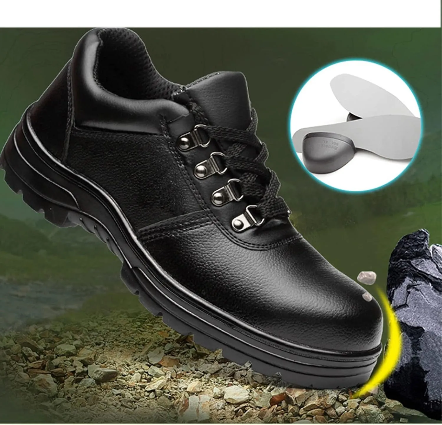 Safety Trainers for Men Women Steel Toe Cap Safety Shoes Lightweight Breathable Industrial (Color : Black, Size : 6.5 US)