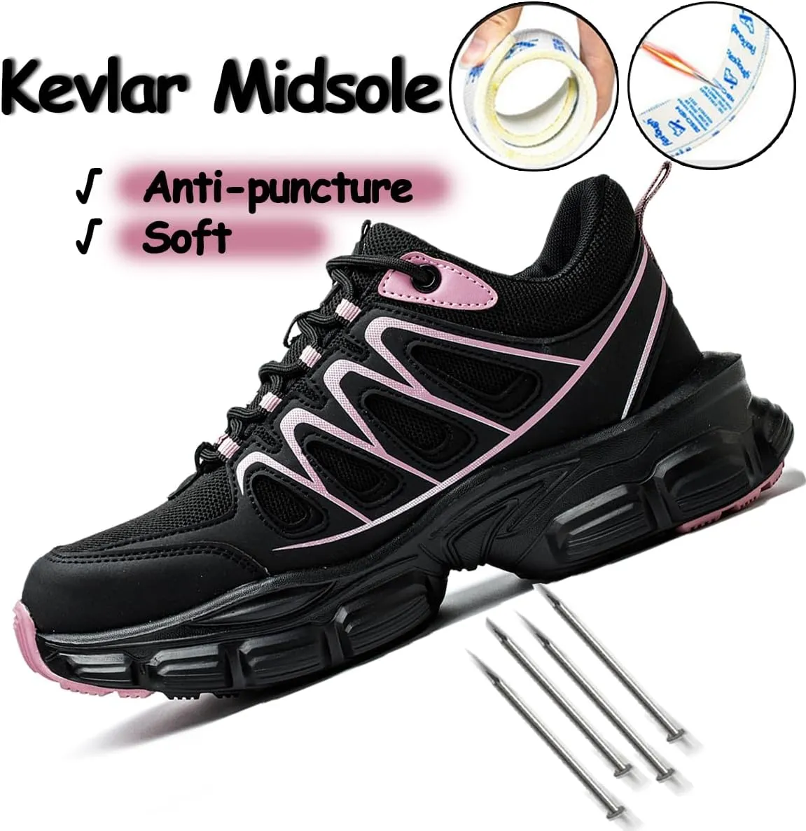 Safety Trainers Men Women Steel Toe Cap Trainers Lightweight Breathable Industrial Non Slip Work Shoes