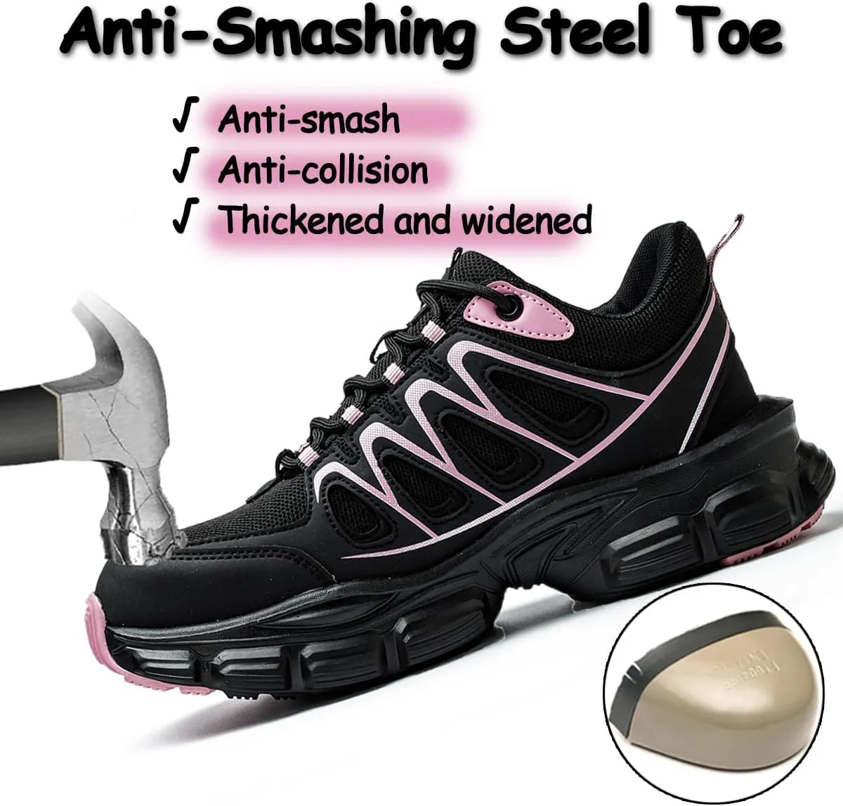 Safety Trainers Men Women Steel Toe Cap Trainers Lightweight Breathable Industrial Non Slip Work Shoes