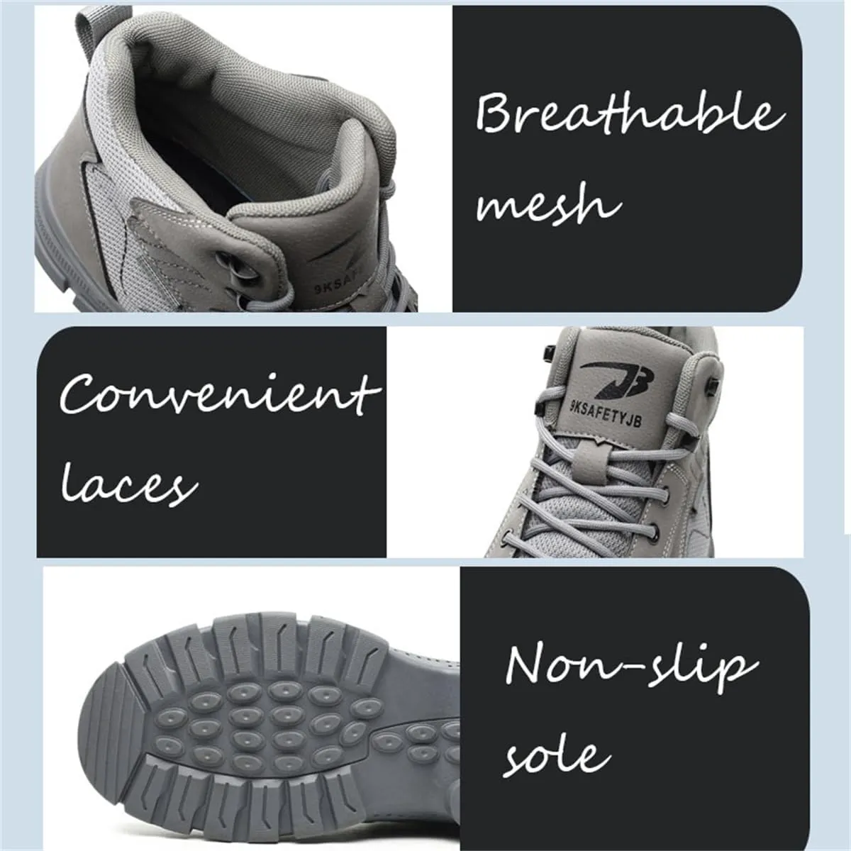 Safety Trainers Men's Steel Toe Cap Trainers Lightweight Safety Shoes for Men Breathable Work Boots