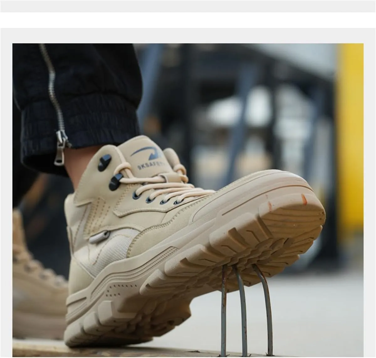 Safety Trainers Men's Steel Toe Cap Trainers Lightweight Safety Shoes for Men Breathable Work Boots