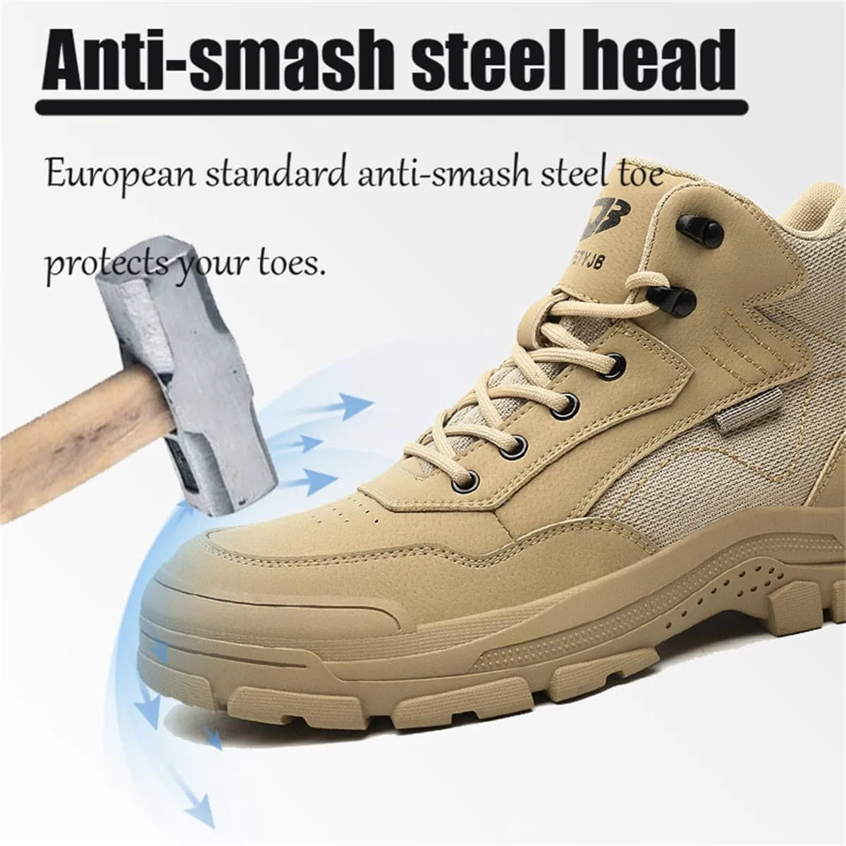 Safety Trainers Men's Steel Toe Cap Trainers Lightweight Safety Shoes for Men Breathable Work Boots