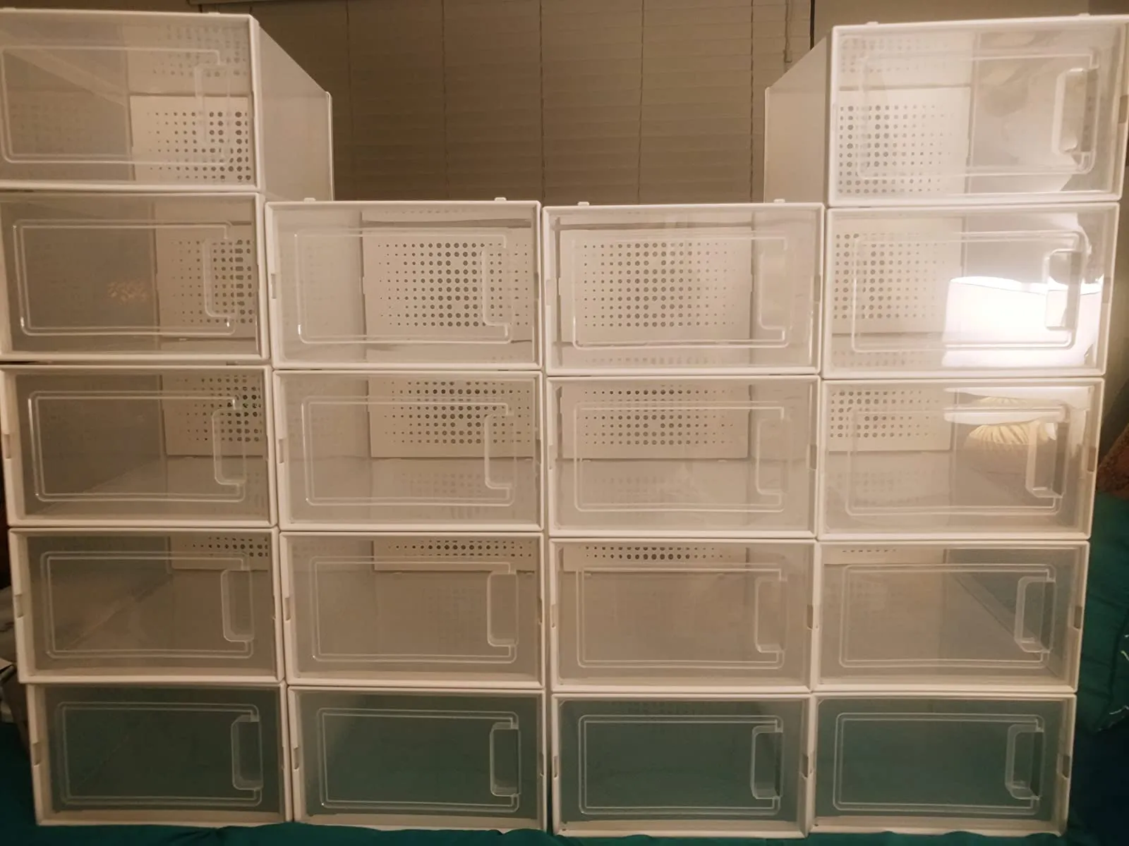 Shoe Boxes, Set of 18 Shoe Storage Organizers, Stackable and Foldable for Sneakers