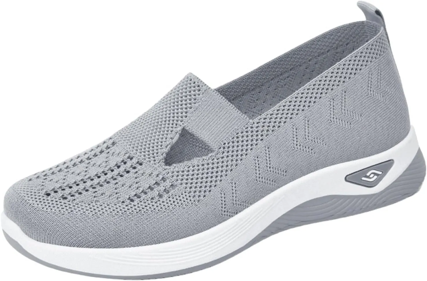 Slip on Trainers Women Wide Fit Ladies Breathable Mesh Walking Running Shoes, Women Orthopedic Casual Shoes, Lightweight Athletic Walking Trainers with Arch Support Memory Foam