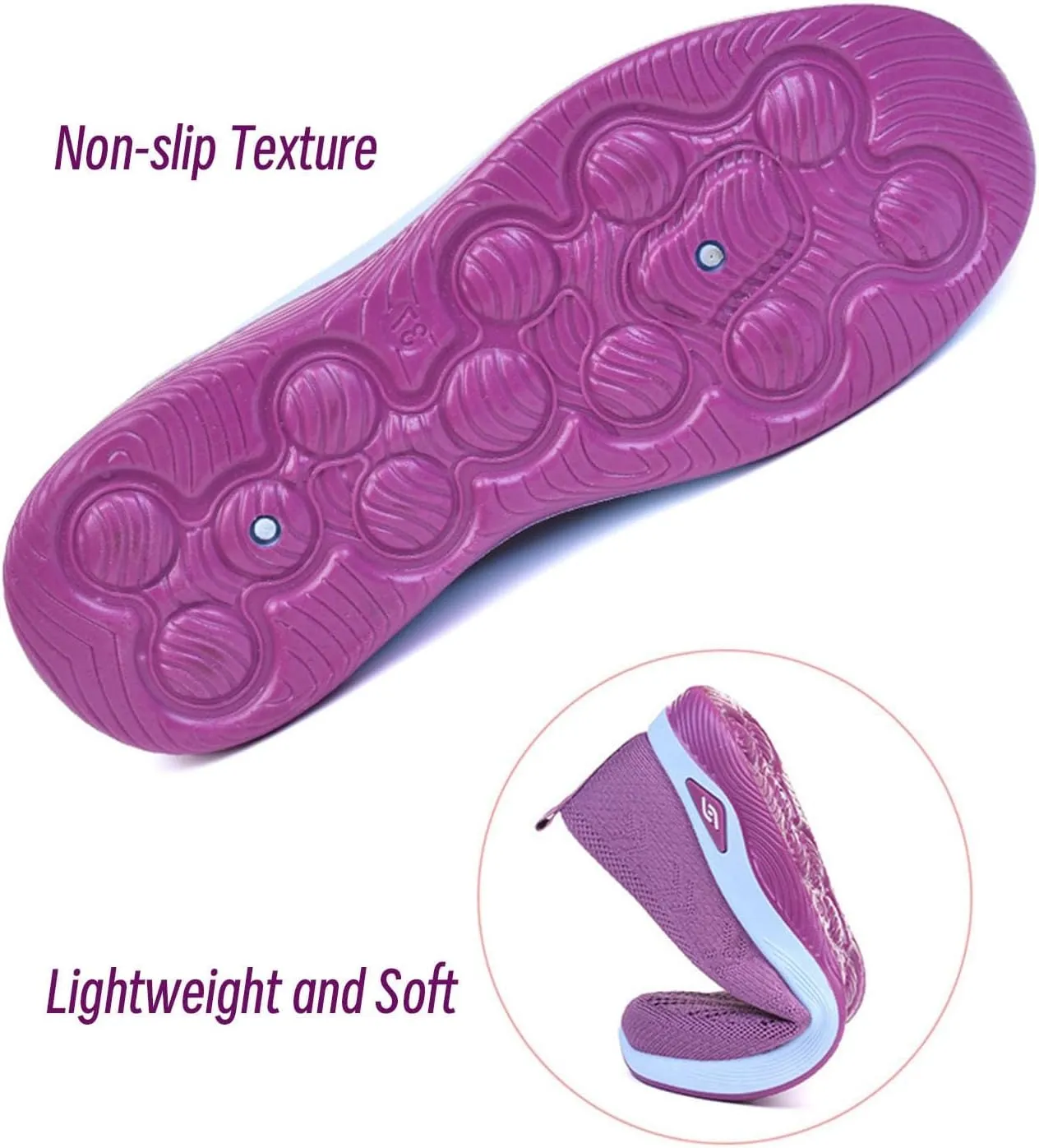 Slip on Trainers Women Wide Fit Ladies Breathable Mesh Walking Running Shoes, Women Orthopedic Casual Shoes, Lightweight Athletic Walking Trainers with Arch Support Memory Foam