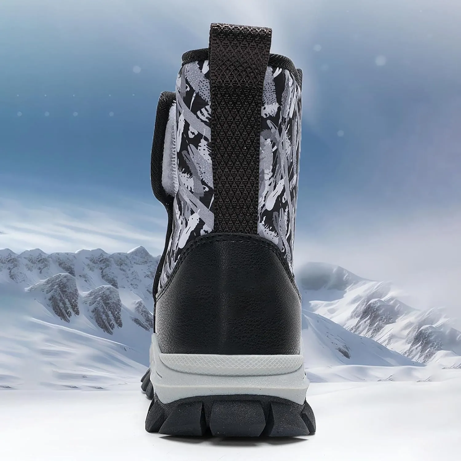 Snow Boots for Kids Boys Winter Warm Wateroof Insulated Fleece Lined Cozy Comfortable Outdoor Hiking Sneaker