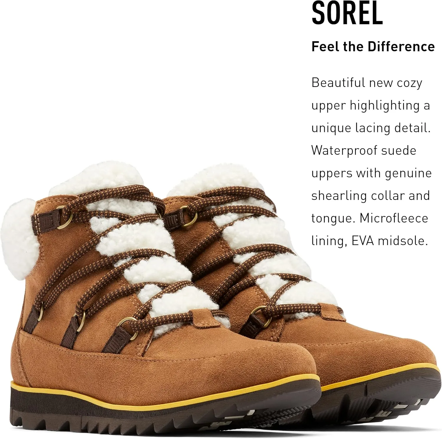 Sorel Women's Harlow Lace Cozy Boot  Waterproof Leather Ankle Booties