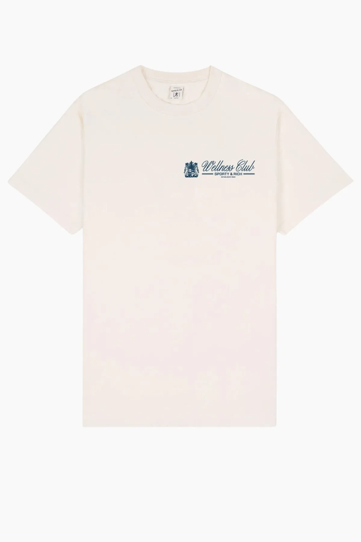 Sporty & Rich Unicorn Crest T-Shirt - Cream/ Navy