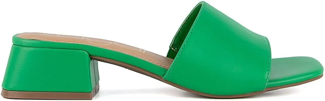 Sugar Women's Slip-On Block Heel Sandals  Square Toe Dress Mules with Low Heel  Comfortable Slide Shoes for Casual or Work Outfits