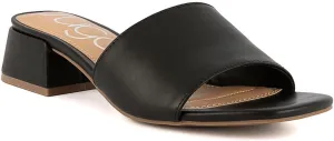 Sugar Women's Slip-On Block Heel Sandals  Square Toe Dress Mules with Low Heel  Comfortable Slide Shoes for Casual or Work Outfits
