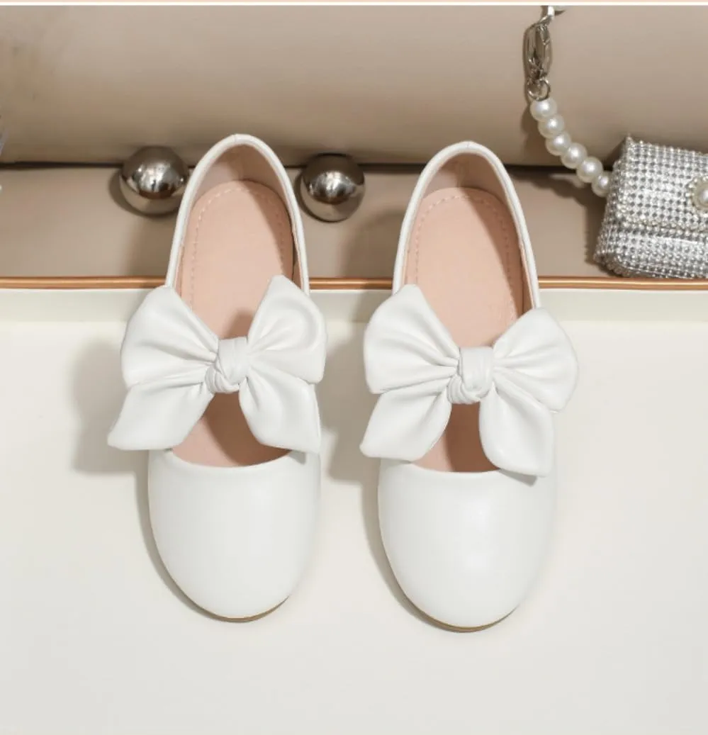 Toddler Flower Girl Dress Shoes Girls Bowknot Ballerina Ballet Mary Jane Flats Party Wedding School Dance Shoe for Kids