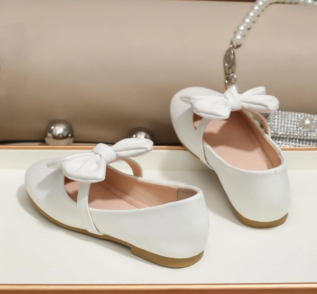 Toddler Flower Girl Dress Shoes Girls Bowknot Ballerina Ballet Mary Jane Flats Party Wedding School Dance Shoe for Kids