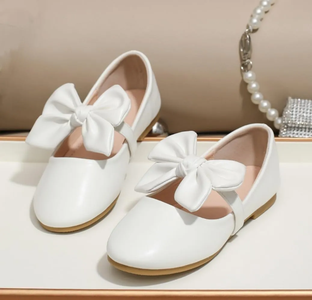 Toddler Flower Girl Dress Shoes Girls Bowknot Ballerina Ballet Mary Jane Flats Party Wedding School Dance Shoe for Kids