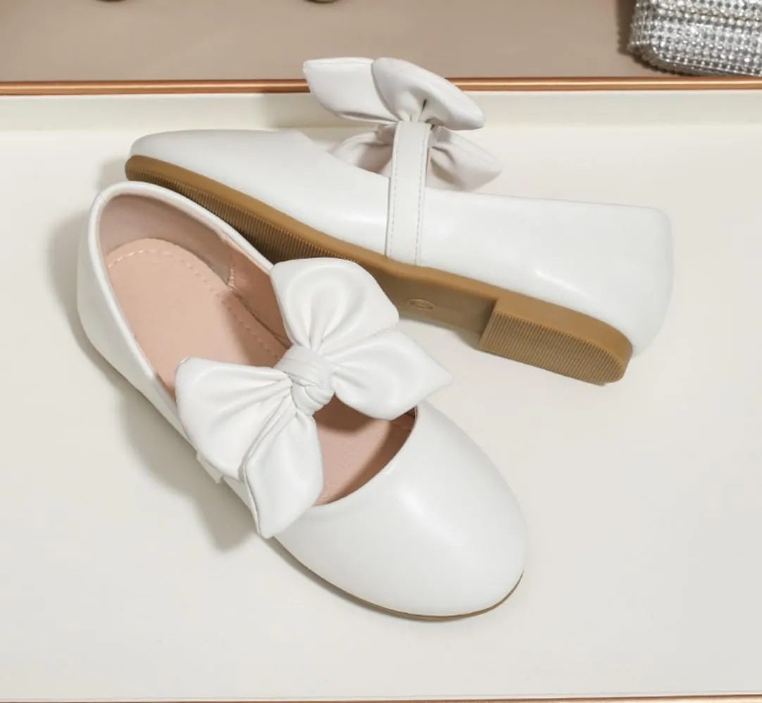 Toddler Flower Girl Dress Shoes Girls Bowknot Ballerina Ballet Mary Jane Flats Party Wedding School Dance Shoe for Kids