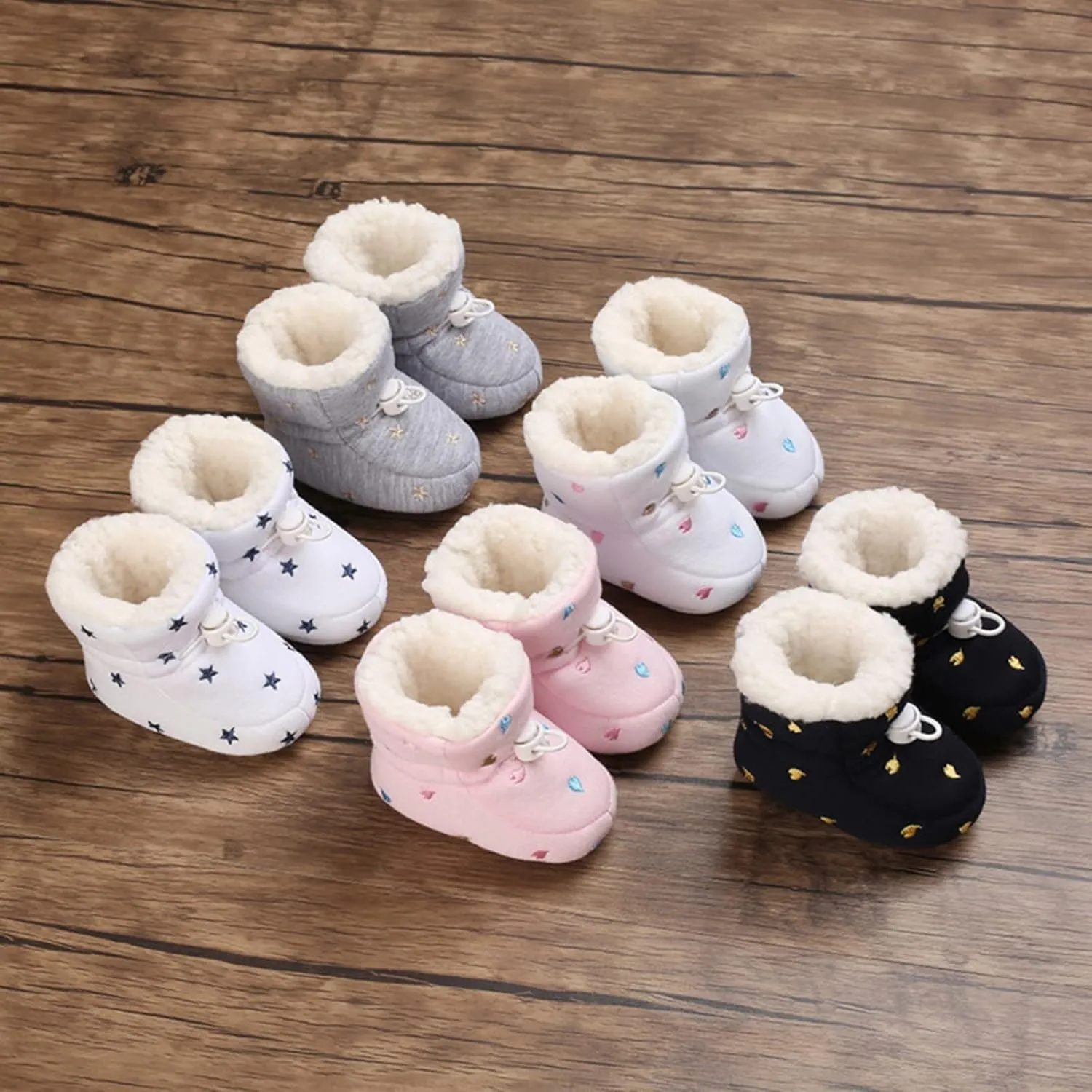 Toddler Fuzzy Lined Boots Size 12 Baby Girls Light House Short Booties Newborn Funny Furry Winter Warm Cozy Shoes