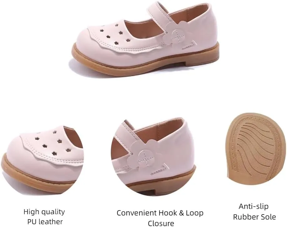 Toddler Girls Adorable Mary Jane Flats - Little Girl School Uniform Oxford Dress Shoes