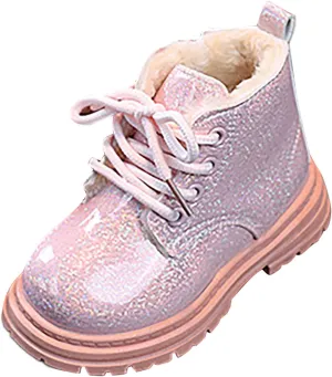 Toddler Winter Boots Little Boys Girls Sparkling Fleece Lined Outdoor Snow Shoes Lace Up Glitter Ankle Boot Shoes