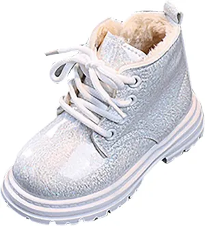 Toddler Winter Boots Little Boys Girls Sparkling Fleece Lined Outdoor Snow Shoes Lace Up Glitter Ankle Boot Shoes