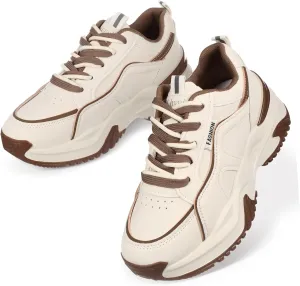 TOYANDONA Leather Tennis Shoes for Women Women Sneakers Comfortable Fashionable 37 Size