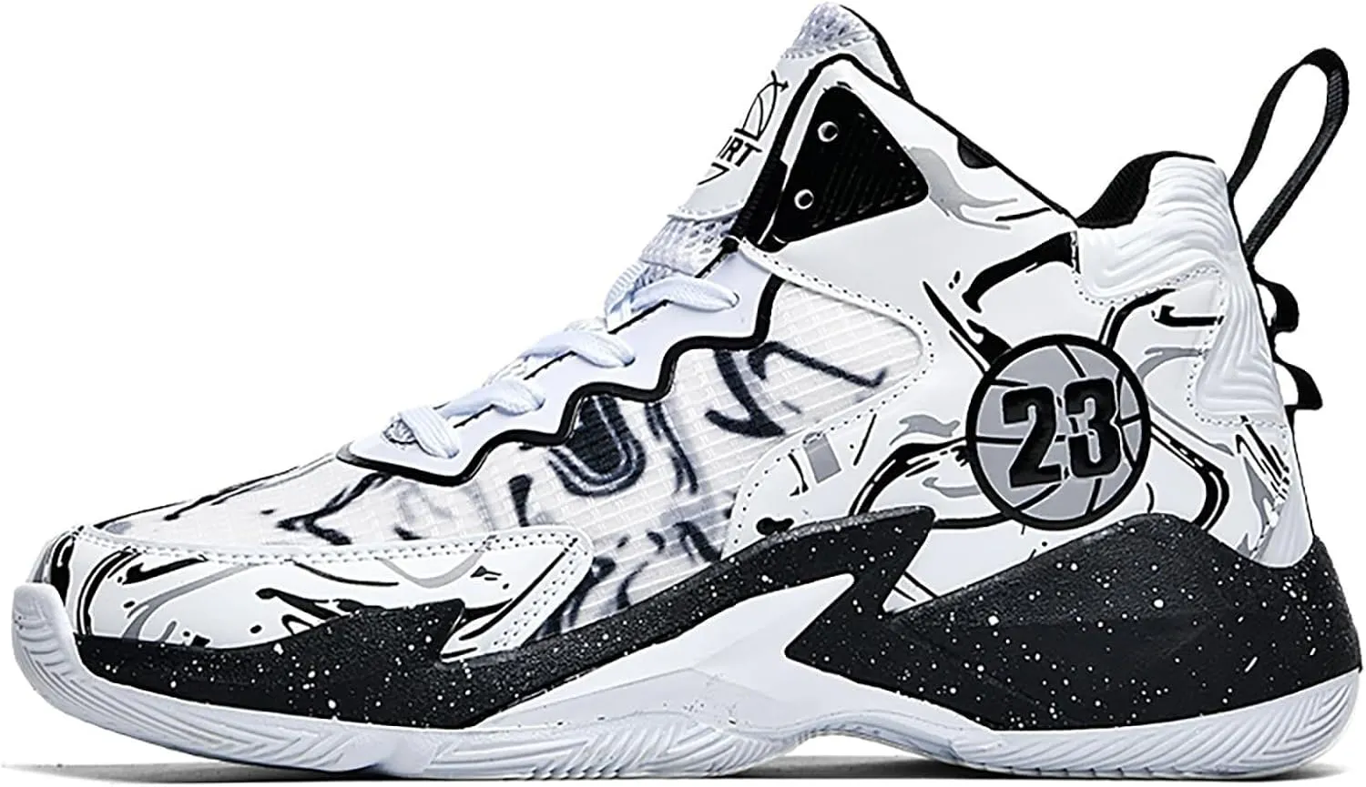Unisex Basketball Shoes Anti Slip Breathable Fashionable Graffiti Sports Training Boots