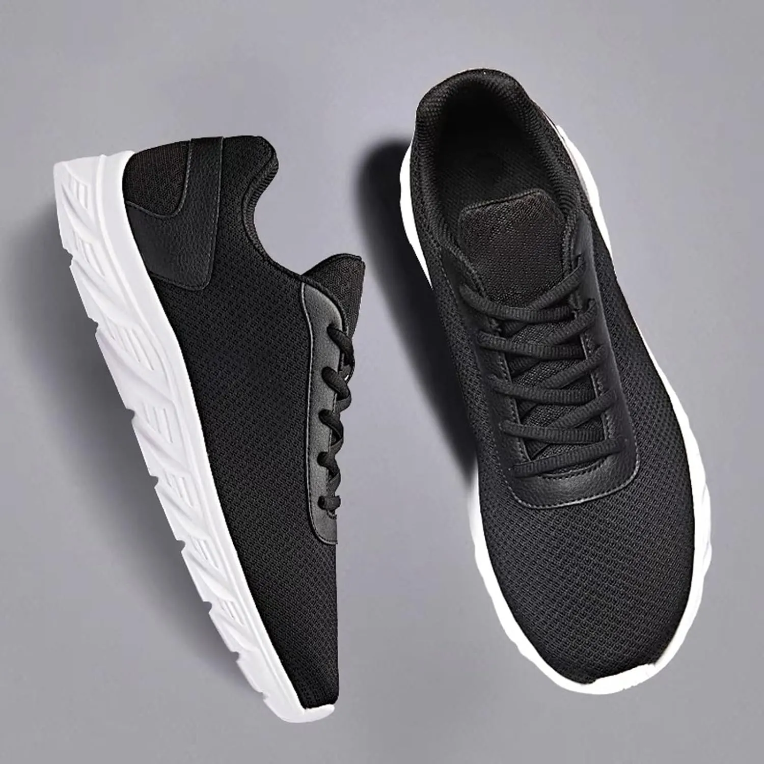Wide Walking Shoes for Men Lightweight Breathable Slip on Running Shoe Comfortable & Light-Weight Stretch Shoes