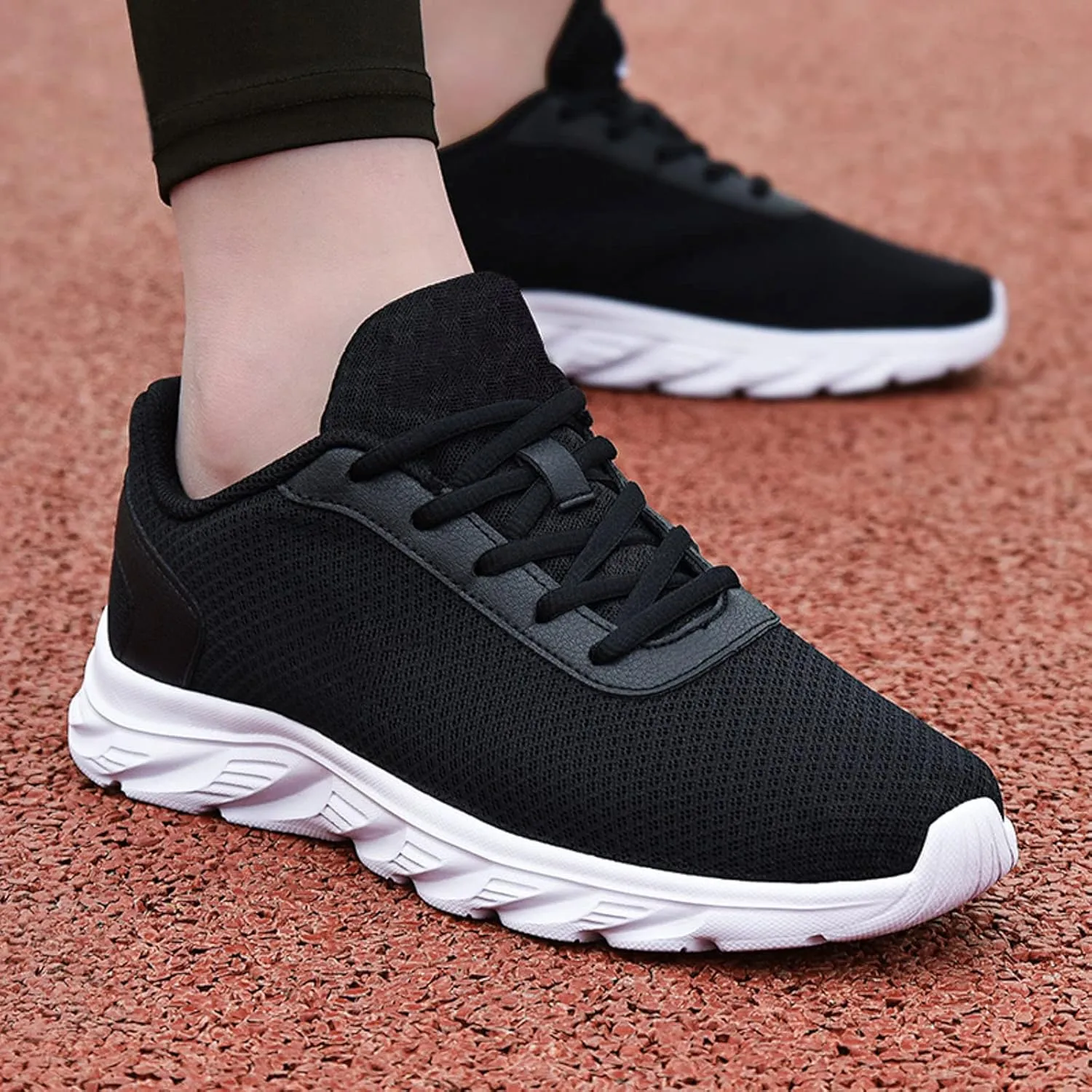 Wide Walking Shoes for Men Lightweight Breathable Slip on Running Shoe Comfortable & Light-Weight Stretch Shoes